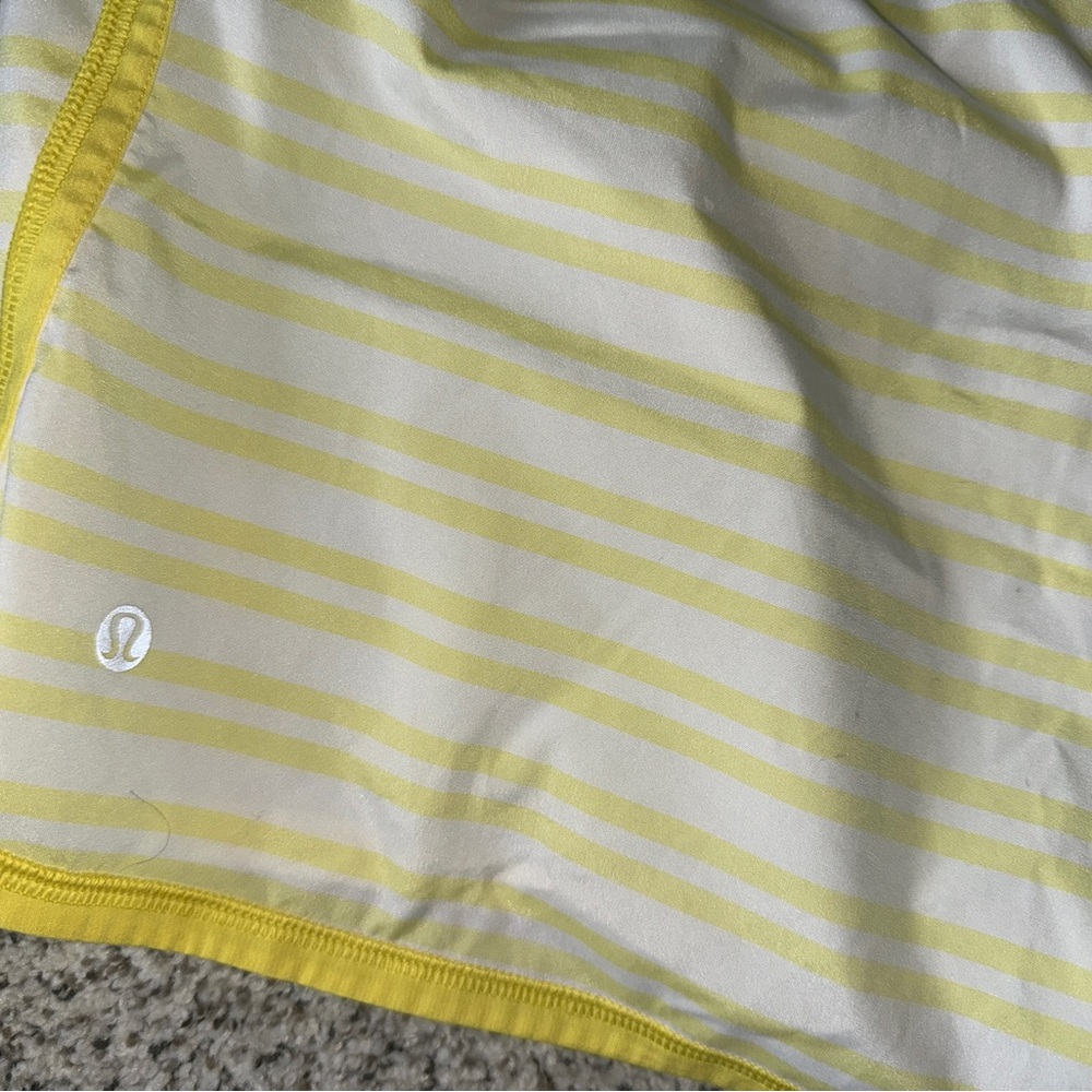 Awesome lululemon Groovy Run Shorts size 10 tall yellow stripped - Picture 4 of 5